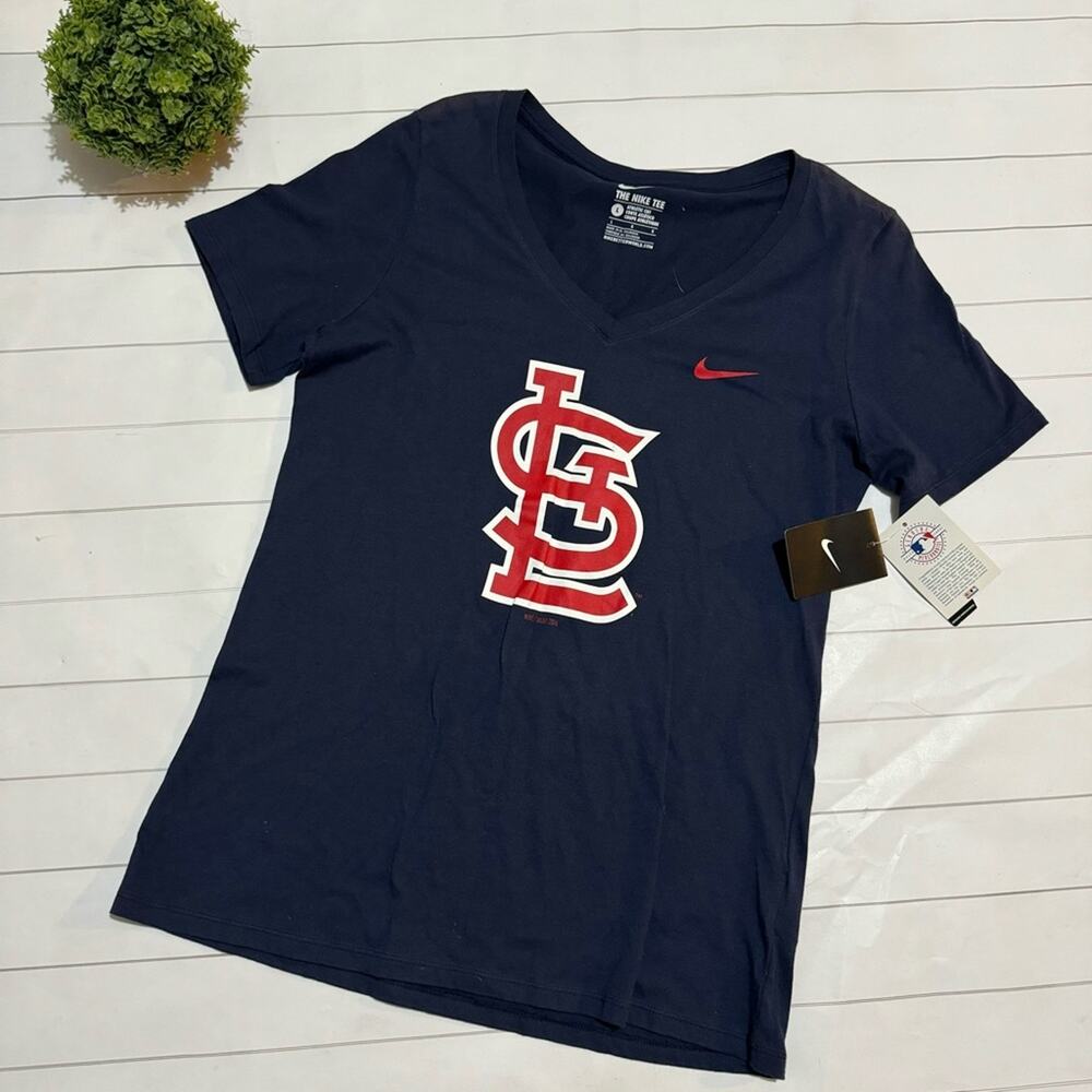 The Nike Tee NWT St. Louis Cardinals Navy Blue Short Sleeve Tee Womens Large‎